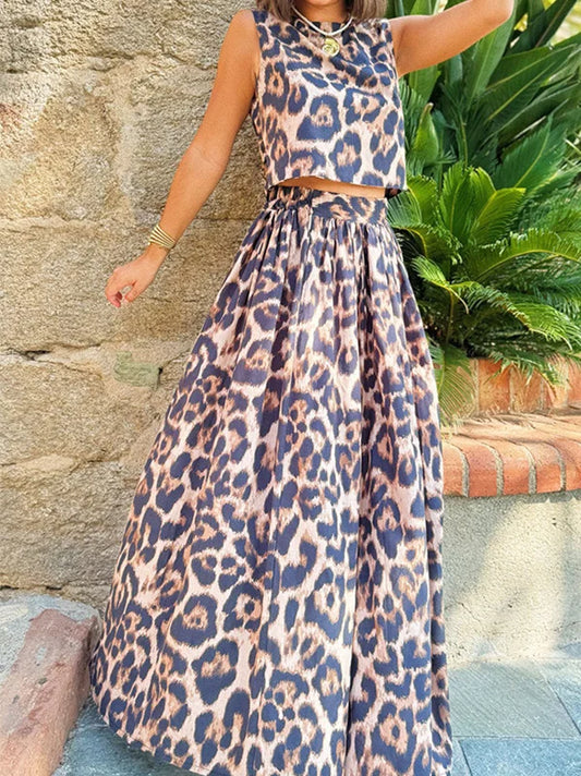 Conjunto dos piezas de leopardo