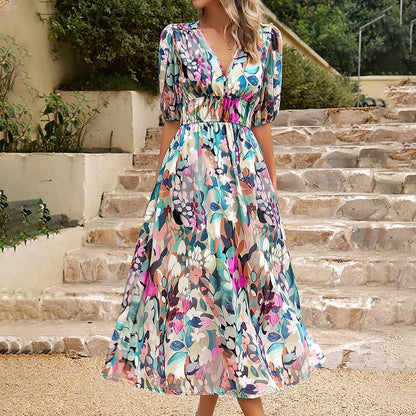 Elsa - Vestido midi estampado