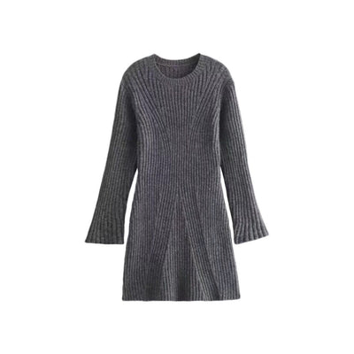 Venna - Midi vestido de punto de canalé