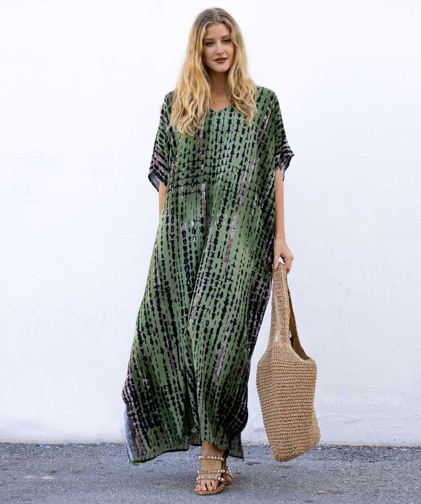 Olive - Kaftán oversize