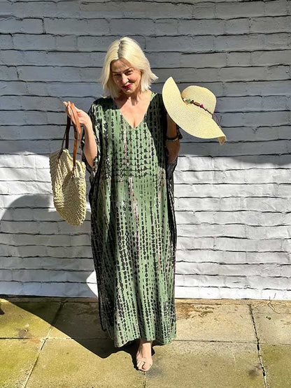 Olive - Kaftán oversize