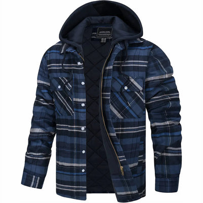 Chaqueta a cuadros con capucha